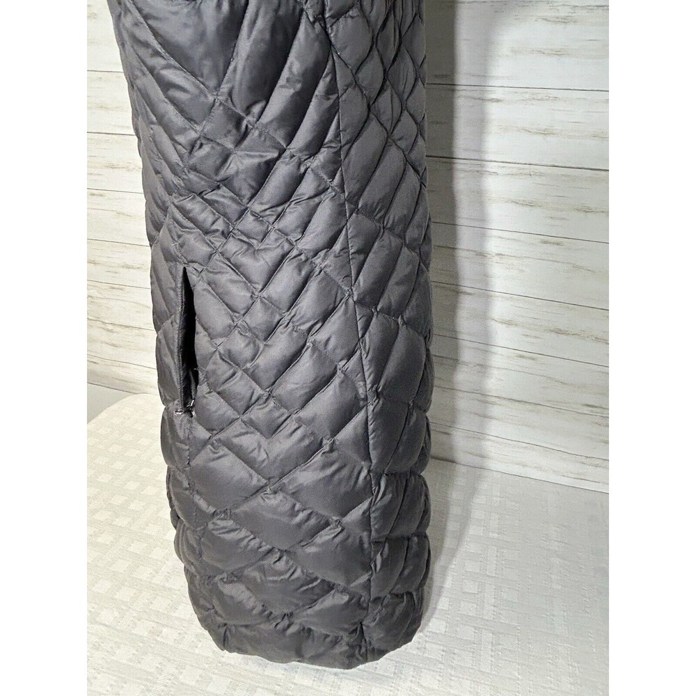 The North Face Womens Jacket Gray LARGE Goose Down Fill Quilted Long Puffer Coat - Picture 7 of 16